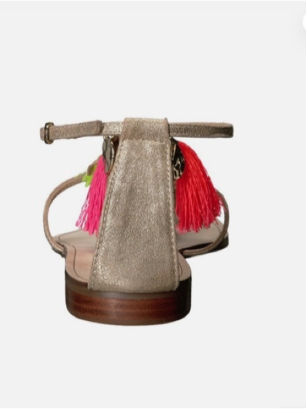 Lilly Pulitzer Gold Sandals with Neon Tassels - Picture 4 of 9